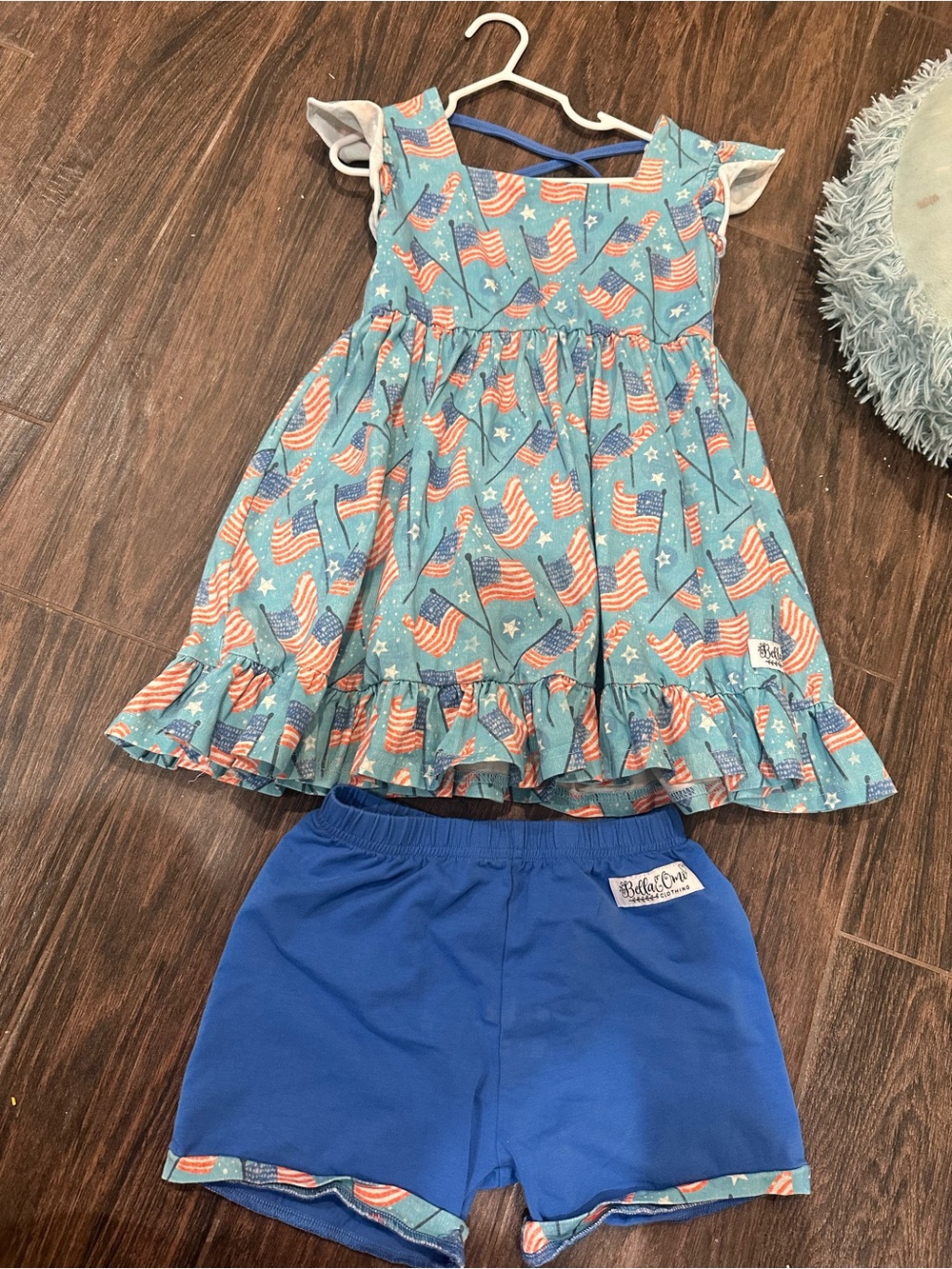 Blue Flag Print Girls Matching Set by Bella & Omi